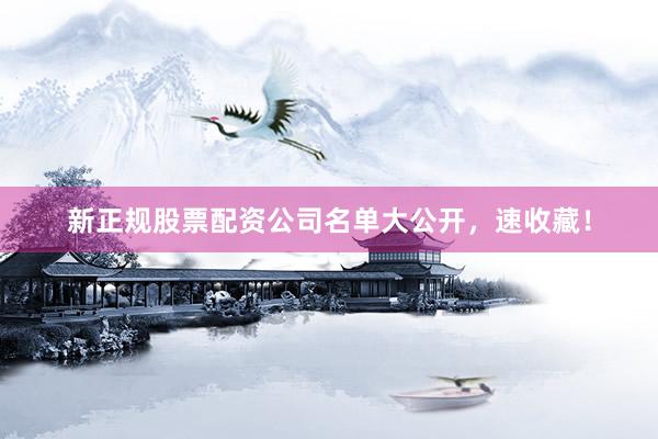 新正规股票配资公司名单大公开，速收藏！